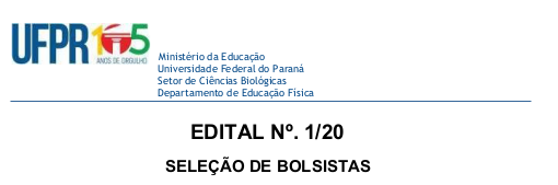 EDITAL No. 1/20 – SELEÇÃO DE BOLSISTAS